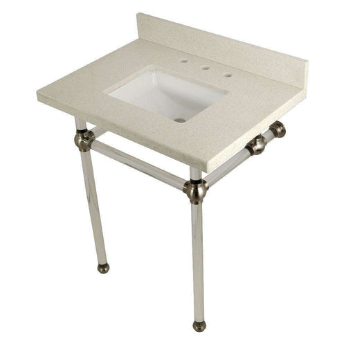 Kingston Brass KVPB30WQASQ8 30X22 White Quartz Vanity with