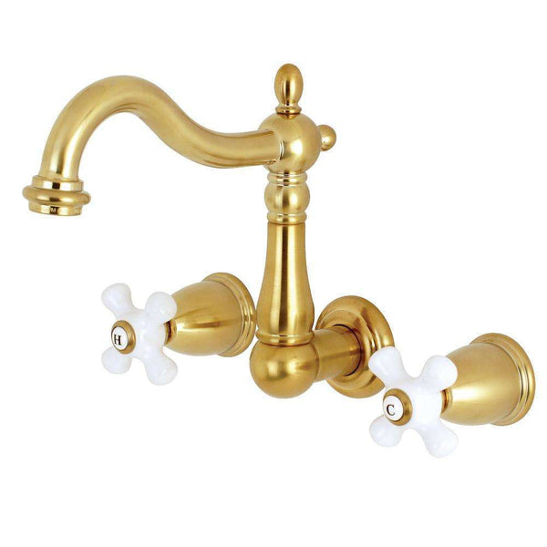 Kingston KS1257PX 8-Inch Center Wall Mount Bath Faucet