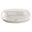 TOTO Maris Oval Semi-Recessed Vessel Bathroom Sink with CeFiONtect, Colonial White LT480G