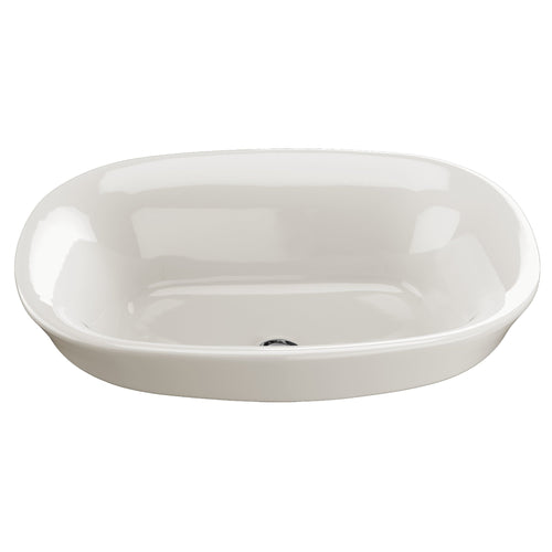 TOTO Maris Oval Semi-Recessed Vessel Bathroom Sink with CeFiONtect, Colonial White LT480G#11