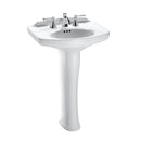 TOTO Dartmouth Rectangular Pedestal Bathroom Sink with Arched Front for 4 Inch Center Faucets, Cotton White LPT642.4