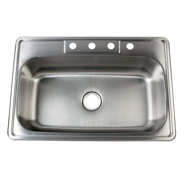 Kingston Brass GKTS332290 Single Bowl Kitchen Sink, Brushed