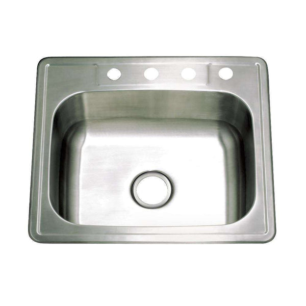 Kingston Brass GKTS252210 Single Bowl Kitchen Sink, Brushed