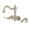 Kingston KS1256PL 8" Center Wall Mount Bath Faucet Nickel