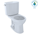 TOTO Drake II Two-Piece Round 1.28 GPF Universal Height Toilet with CeFiONtect, Cotton White CST453CEFG