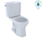 TOTO Drake II Two-Piece Round 1.28 GPF Universal Height Toilet with CeFiONtect, Cotton White CST453CEFG#01