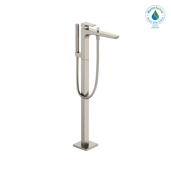 TOTO GE Single-Handle Free Standing Tub Filler with Handshower, Brushed Nickel TBG07306U#BN