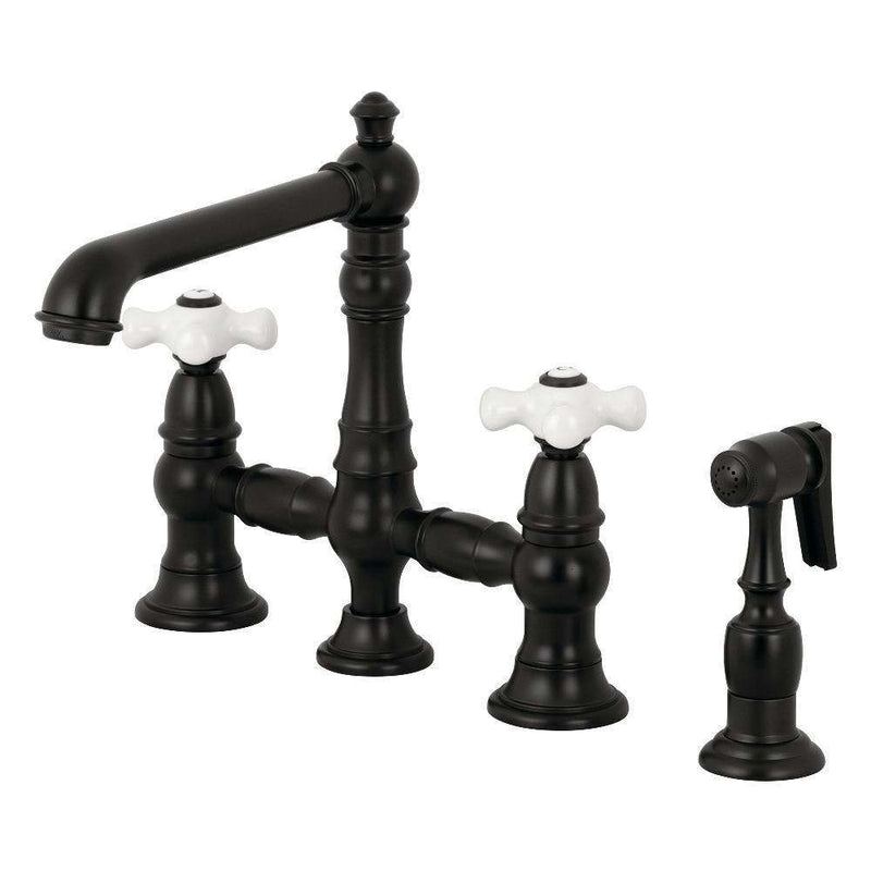 Kingston KS7270PXBS English Country 8" Bridge Kitchen Faucet