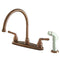 Kingston KB796 Centerset Kitchen Faucet, Antique Copper