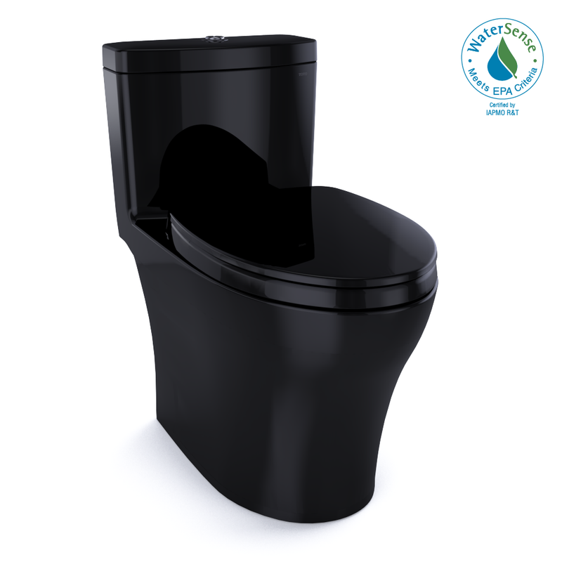 TOTO Aquia IV One-Piece Elongated Dual Flush 1.28 and 0.8 GPF Universal Height, WASHLET Ready Toilet, Ebony- MS646124CEMF