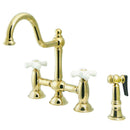 Kingston KS3792PXBS Restoration Kitchen Bridge Faucet W/ Sp