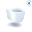 TOTO RP Wall-Hung Contemporary D-Shape Dual Flush 1.28 and 0.9 GPF Toilet with CEFIONTECT, Cotton White CT447CFG