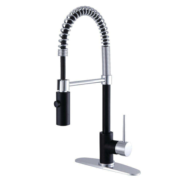 Kingston LS8777NYL Pull-Down Kitchen Faucet, Matte B/Chrome