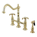 Kingston KS1272TXBS French Country Kitchen Bridge Faucet W/