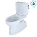 TOTO Vespin II 1G Two-Piece Elongated 1.0 GPF Universal Height Skirted Toilet with CeFiONtect and Right-Hand Trip Lever, Cotton White CST474CUFRG