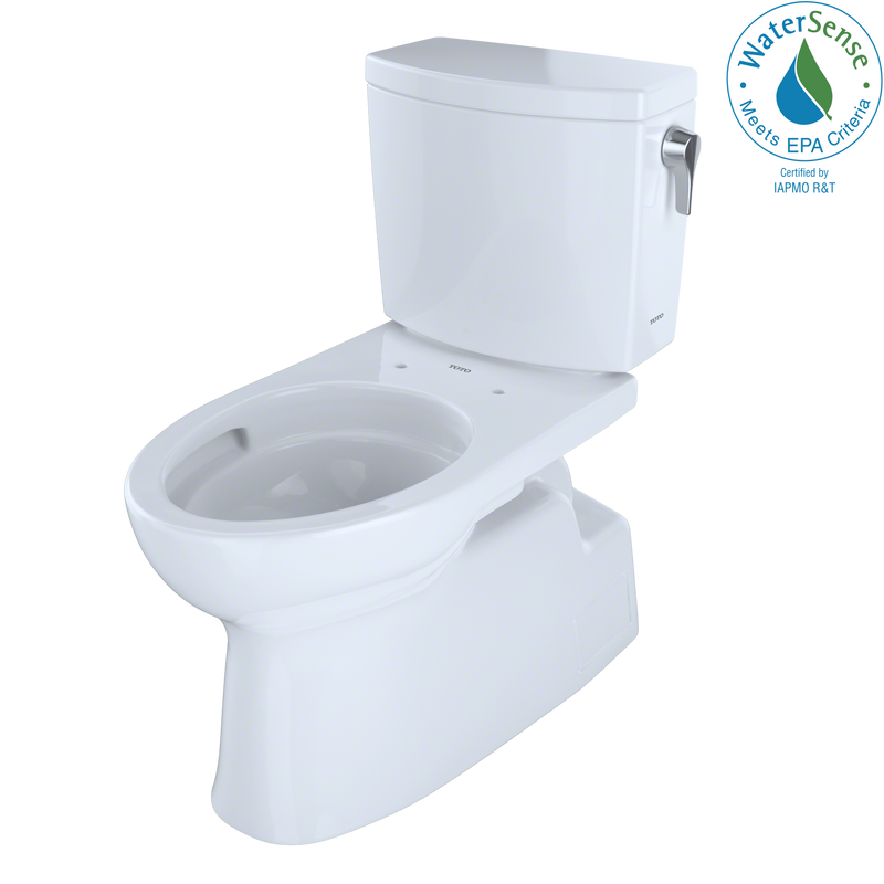 TOTO Vespin II 1G Two-Piece Elongated 1.0 GPF Universal Height Skirted Toilet with CeFiONtect and Right-Hand Trip Lever, Cotton White CST474CUFRG