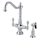 Kingston KS1771ALBS Heritage 2-Hnd Kitchen Faucet W/ Sp