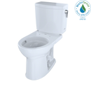 TOTO Drake II 1G Two-Piece Round 1.0 GPF Universal Height Toilet with CeFiONtect and Right-Hand Trip Lever, Cotton White CST453CUFRG