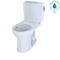 TOTO Drake II 1G Two-Piece Round 1.0 GPF Universal Height Toilet with CeFiONtect and Right-Hand Trip Lever, Cotton White CST453CUFRG#01