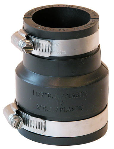 2" x 1-1/2" Cast Iron/Plastic x Cast Iron/Plastic Flexible Coupling