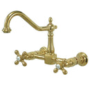 Kingston KS1242AX Heritage 8 in. Wall Mount Kitchen Faucet