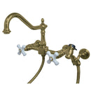 Kingston KS1242PXBS Heritage Two-Hnd Wall Mount K Faucet