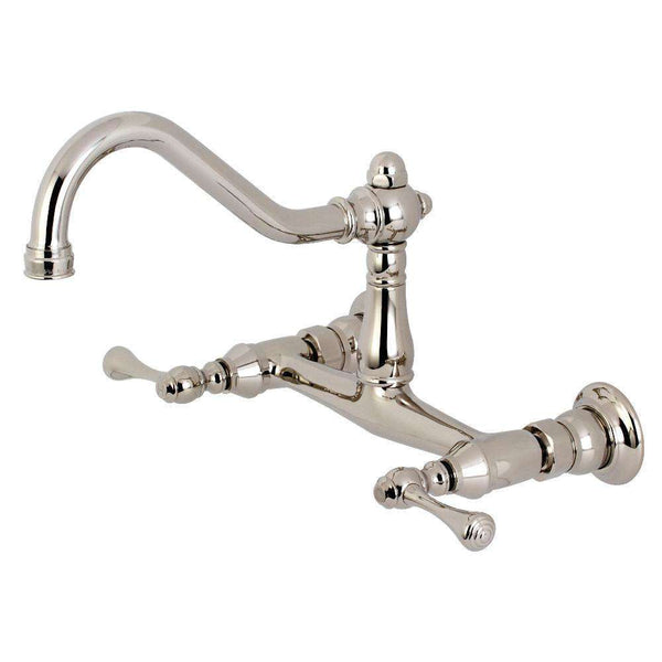 Kingston KS3246BL 8" Center Wall Mount Bath Faucet Nickel