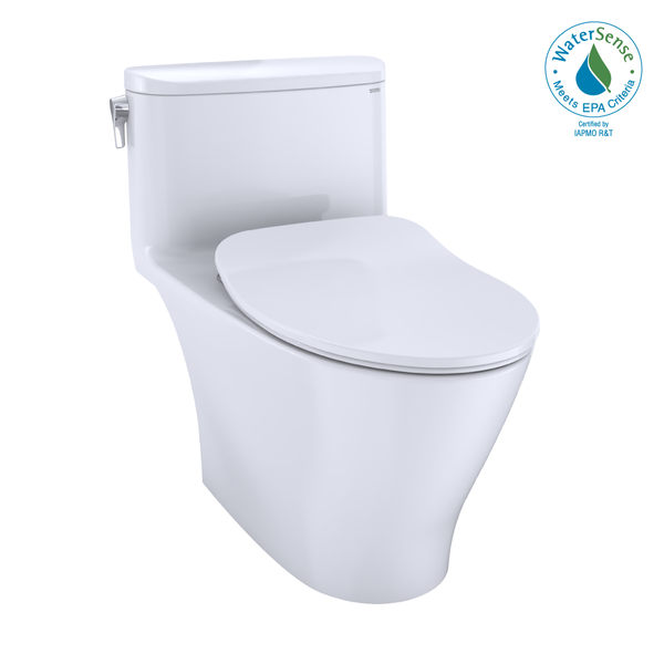 TOTO Nexus One-Piece Elongated 1.28 GPF Universal Height Toilet with CEFIONTECT and SS234 SoftClose Seat, WASHLET Ready, Cotton White MS642234CEFG#01