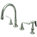 Kingston Brass KS2791ZLBS Widespread Kitchen Faucet