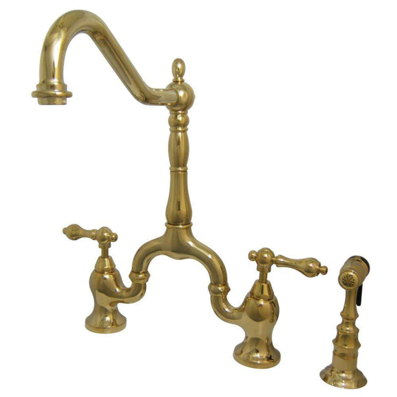 Kingston KS7752ALBS English Country Kitchen Bridge Faucet W/