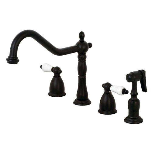 Kingston Brass KB1790PLBS 8" Wsp Kitchen Faucet W/ Brass Sp,