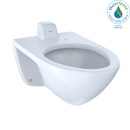 TOTO Elongated Wall-Mounted Flushometer Toilet Bowl with Back Spud and CeFiONtect, Cotton White CT708UVG