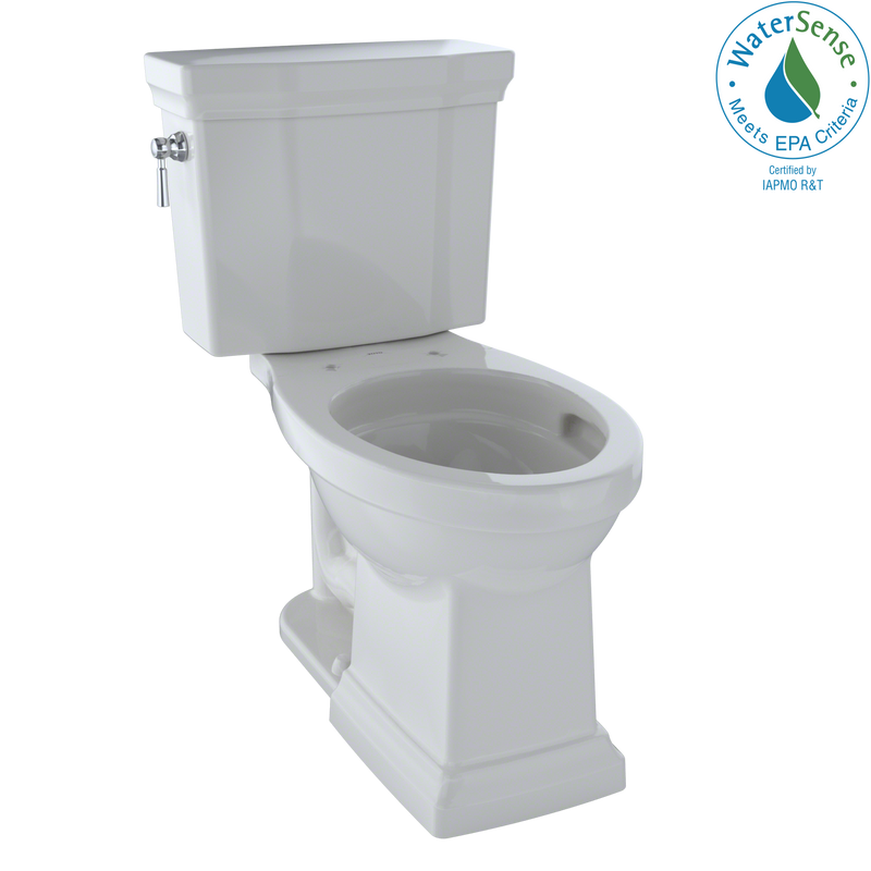 TOTO Promenade II Two-Piece Elongated 1.28 GPF Universal Height Toilet with CeFiONtect, Colonial White CST404CEFG