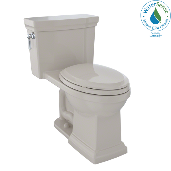 TOTO Promenade II 1G One-Piece Elongated 1.0 GPF Universal Height Toilet with CeFiONtect, Bone MS814224CUFG#03