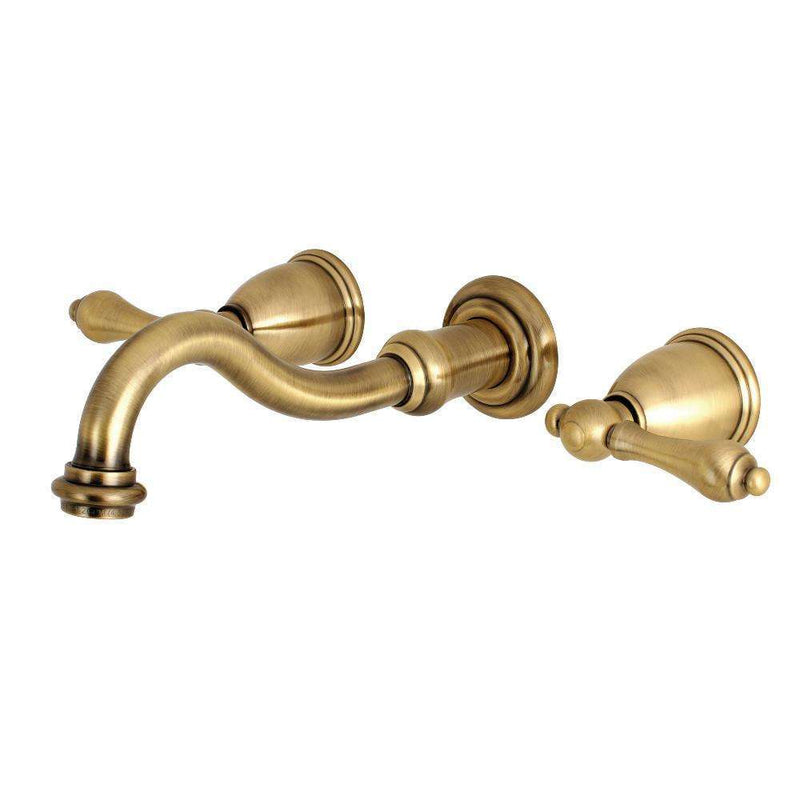 Kingston KS3123AL Vt 2-Hnd Wall Mount Bath Faucet, Antique