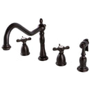 Kingston Brass KB1795BEXBS Widespread Kitchen Faucet Bronze