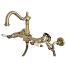 Kingston KS1263PLBS Heritage Wall Mount Bridge K Faucet