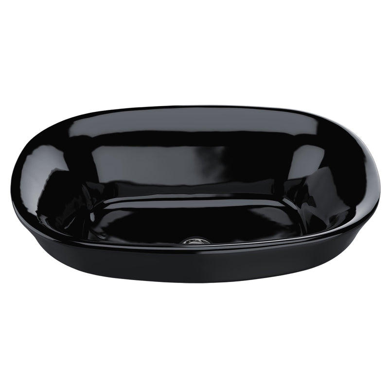 TOTO Maris Oval Semi-Recessed Vessel Bathroom Sink, Ebony LT480