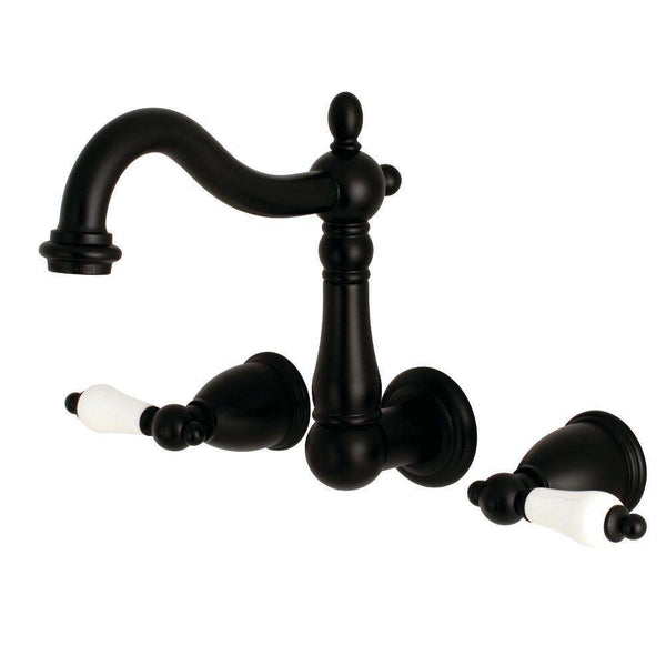 Kingston KS1250PL 8" Center Wall Mount Bath Faucet, Matte