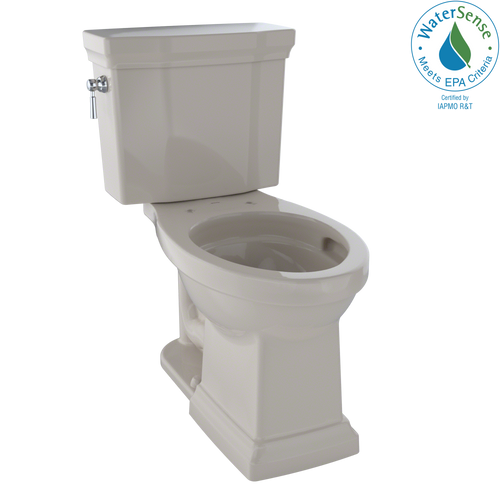 TOTO Promenade II 1G Two-Piece Elongated 1.0 GPF Universal Height Toilet with CeFiONtect, Bone CST404CUFG#03