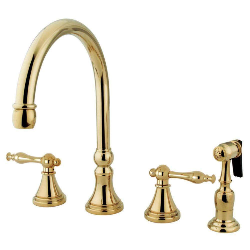 Kingston Brass KS2792NLBS Wsp Kitchen Faucet, Polished Brass